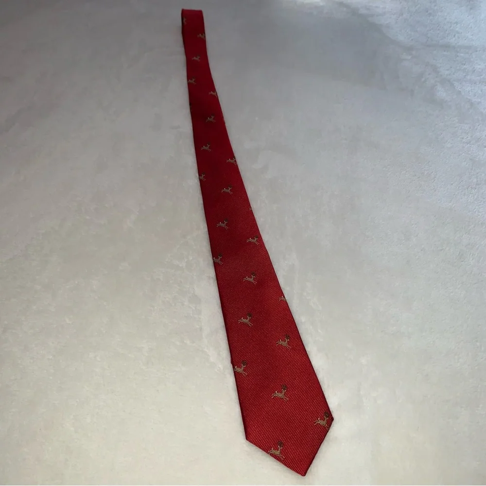 Crewcuts Red Reindeer Boys Silk Tie